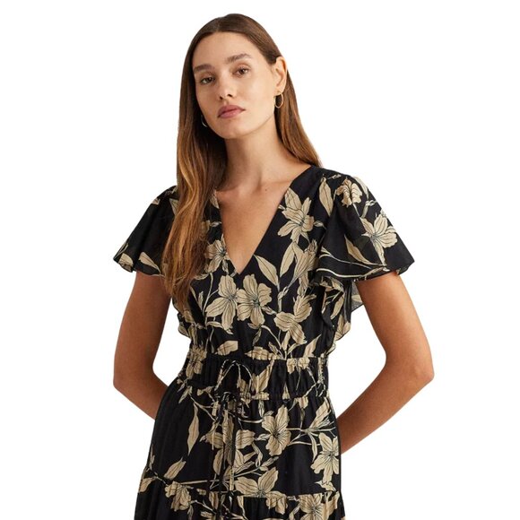 Lauren Ralph Lauren Flutter Sleeve Maxi Dress (2P) - Picture 3 of 8